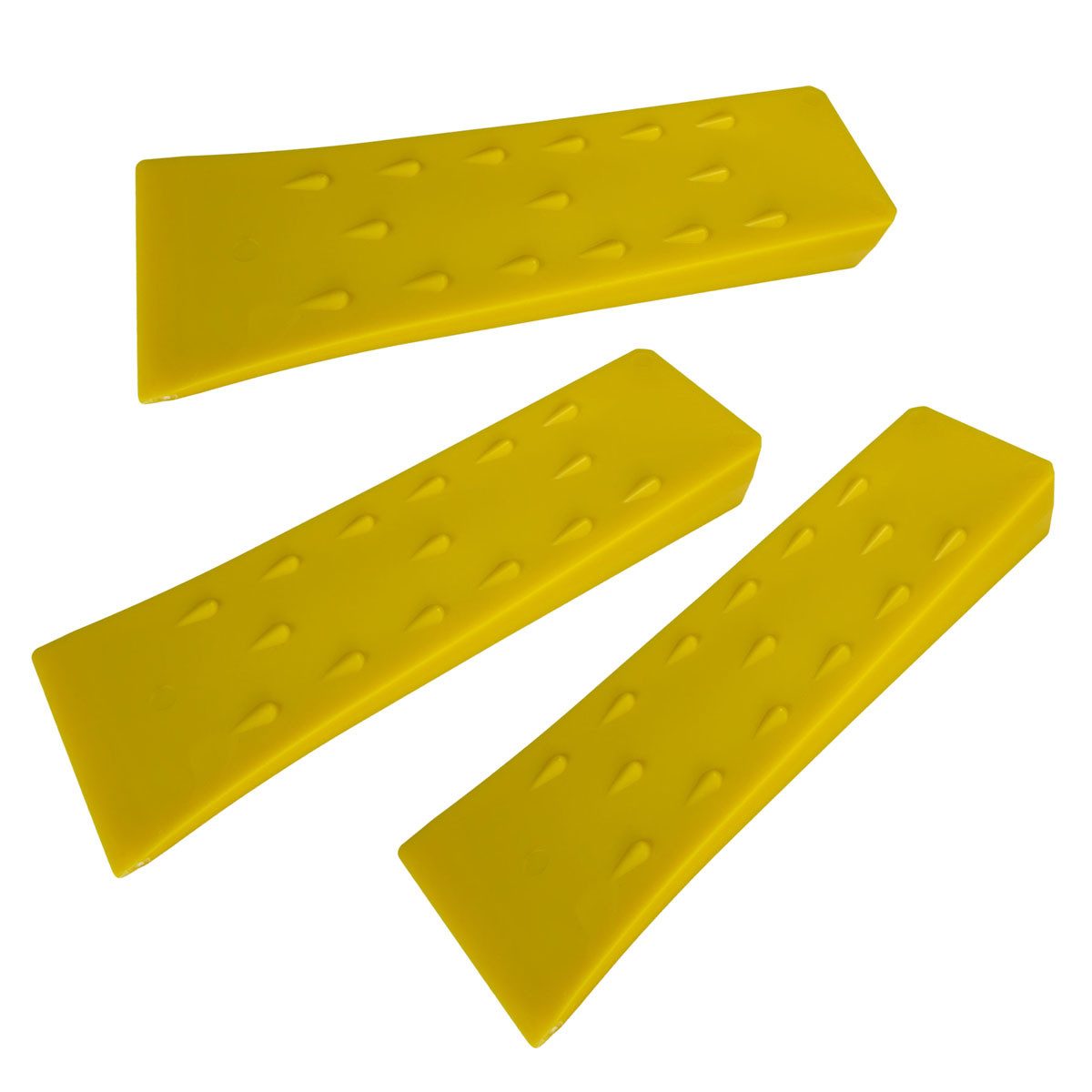 Work plus Fällkeil 3er Set Fällkeil Forstkeil 250mm Holz Spaltkeil gelb Kunststoff, (3-St), zum Fällen und Spalten