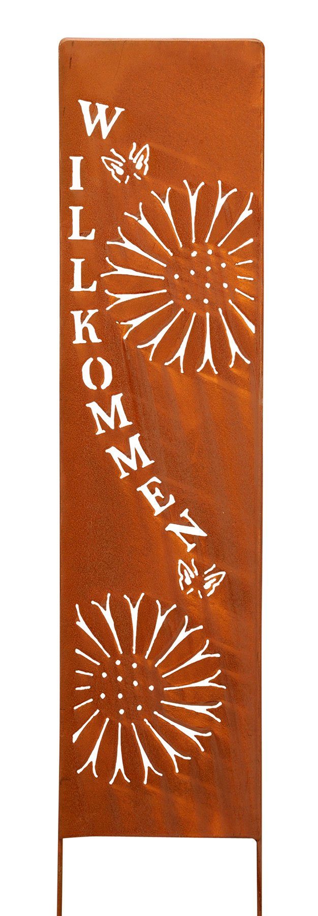 Levandeo® Gartenstecker Stele Willkommen Garten-Deko 20x100cm günstig online kaufen