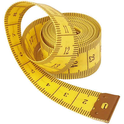 Pro Home Maßband, 150cm Maßband, Schneiderrei Messband - weiches Bandmaß - zweiseitig bedrucktes Gelbes Körpermaßband 1,5m