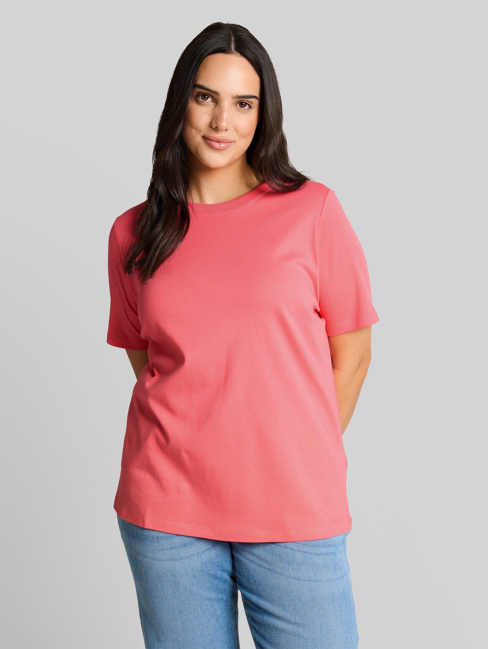 TOM TAILOR PLUS T-Shirt T-Shirt Plus Size - Basic T-Shirt aus Baumwolle