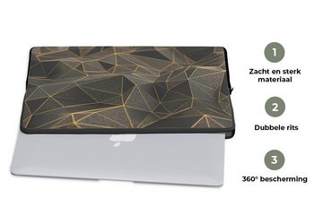 MuchoWow Laptop-Hülle Abstrakt - Gold - 3D - Luxus - Kunst 13.3 Zoll, Laptopsleeve, weiches Innenfutter zum Schutz Kratzern, Laptoptasche