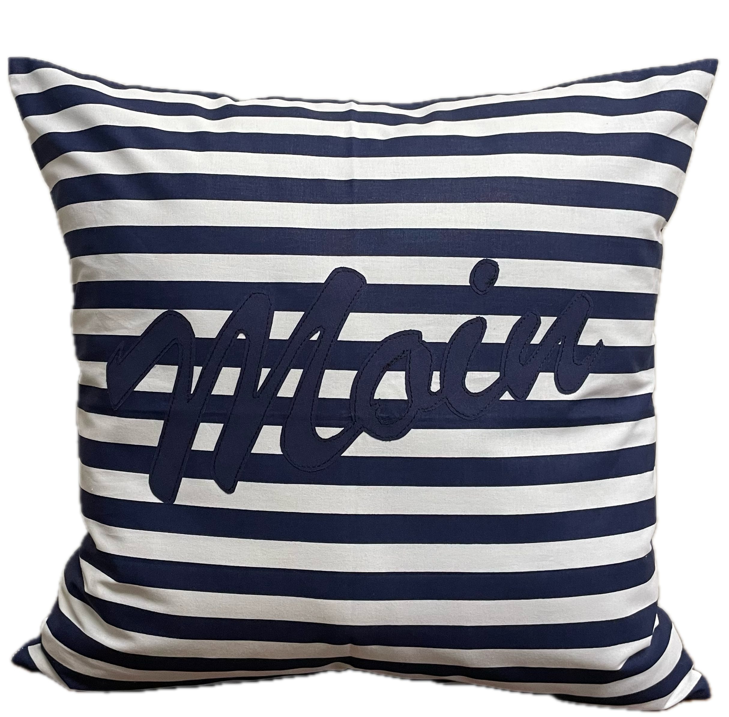 Ammerkind Dekokissen Maritime Kissenhülle *Moin* blau/weiß gestreift, 100% günstig online kaufen