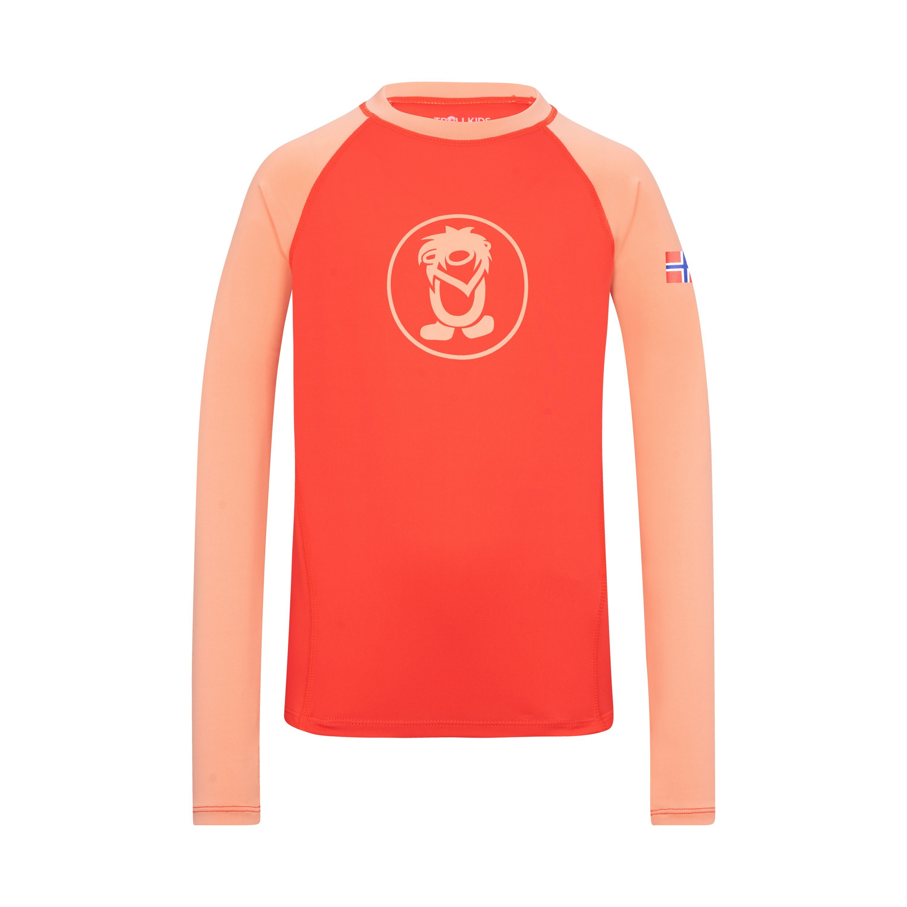 TROLLKIDS Longsleeve Kvalvika Kirschrot/Koralle