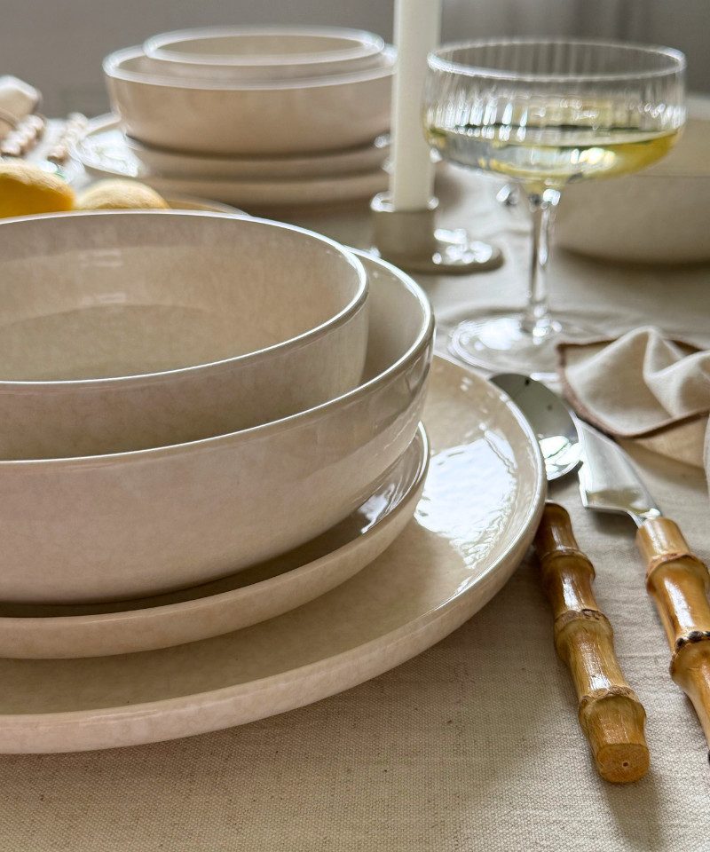 Zoha Geschirr-Set Roma 24 - teiliges Geschirrset in Beige (24-tlg), 6 ...