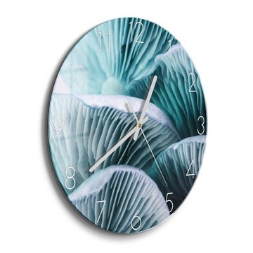 DEQORI Wanduhr 'Leuchtende Pilzlamellen' (Glas Glasuhr modern Wand Uhr Design Küchenuhr)