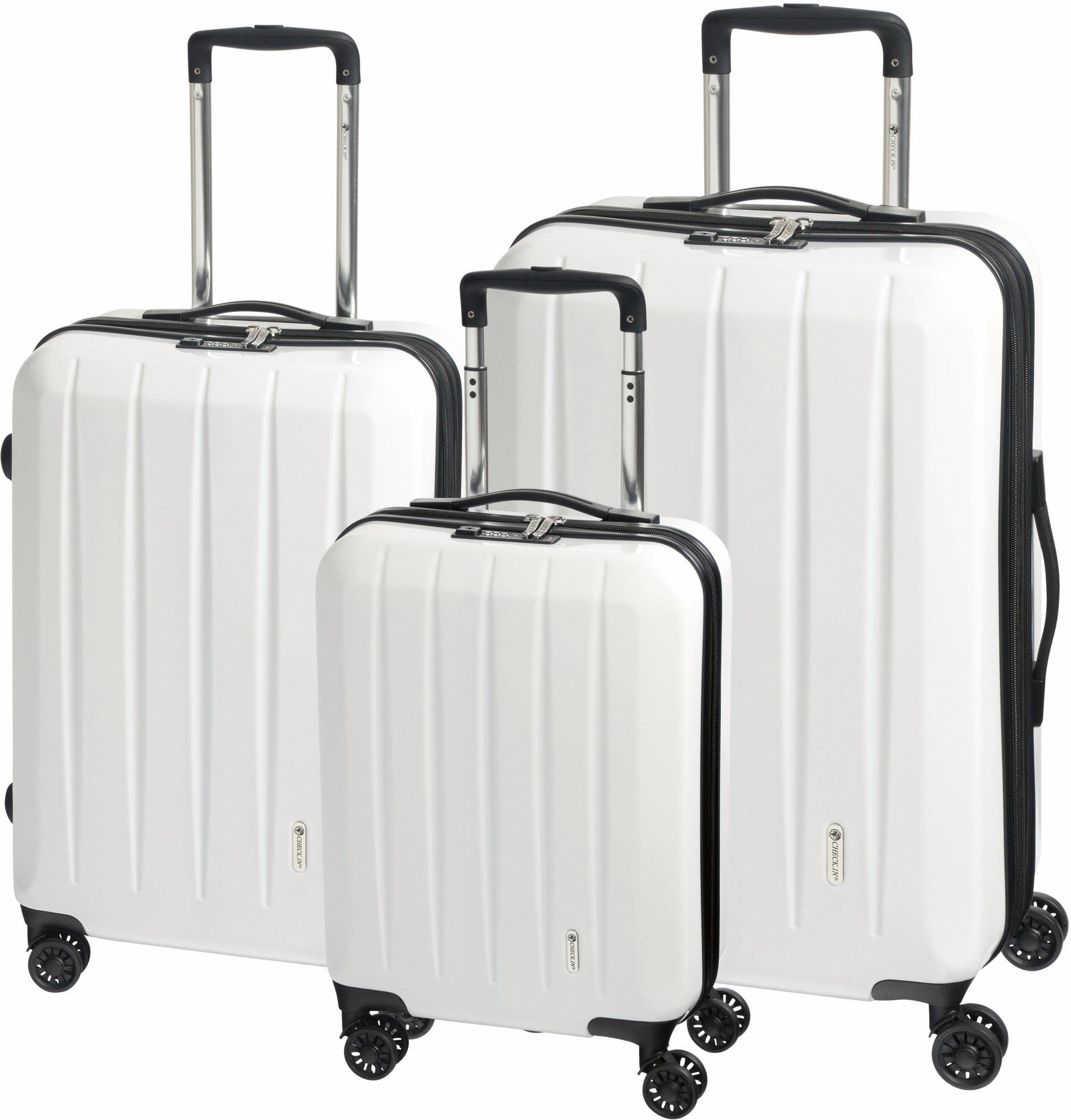 CHECK.IN® Trolleyset London 2.0, 4 Rollen, (Set, 3 tlg) Weiß