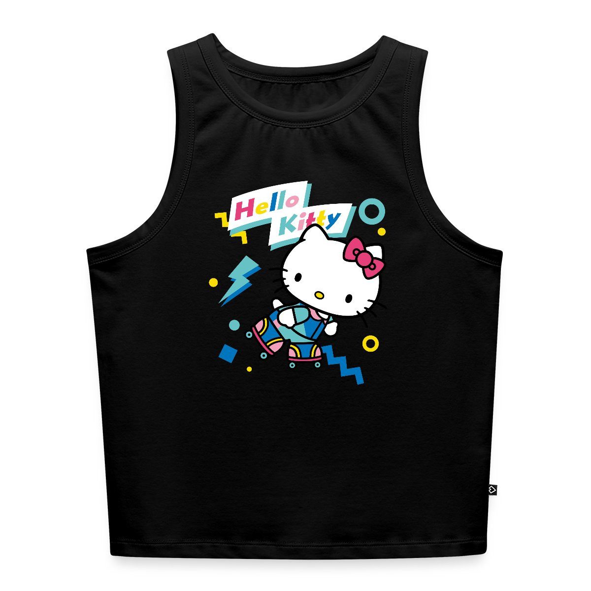 Spreadshirt T-Shirt Hello Kitty 90er Stil Mit Rollschuhen Frauen Cropped Tank Top (1-tlg)