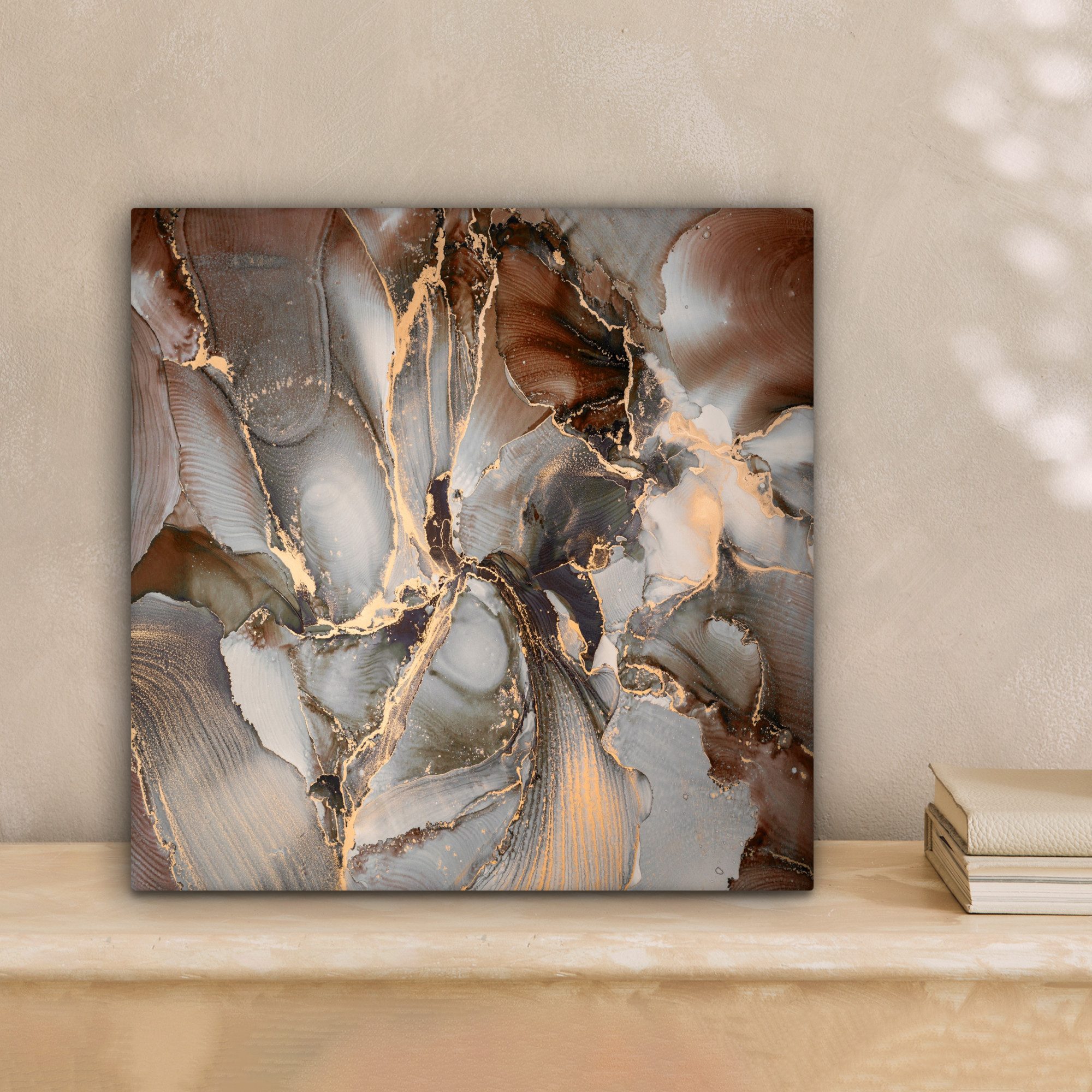 OneMillionCanvasses® Leinwandbild Grau - Gold - Marmor - Marmoroptik, Fotod günstig online kaufen