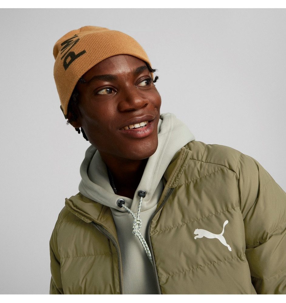 PUMA Strickmütze (Beanie) Classic Cuffless mit Schriftzug - gelb - 1 Stück
