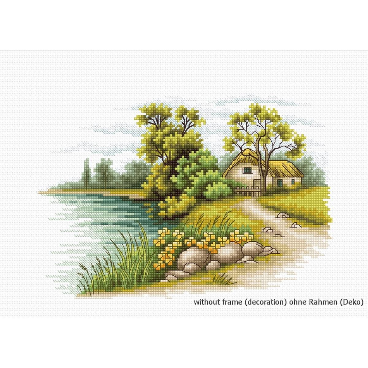 Luca-S Kreativset Luca-S Kreuzstich Set "Dem See entlang", Zählmuster, 20x14cm, (embroidery kit by Marussia)