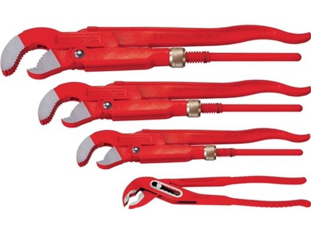 Rothenberger Eckrohrzange ROTHENBERGER 070137X Eckrohrzangenset Profi-Set 4 4-teilig für Rohre