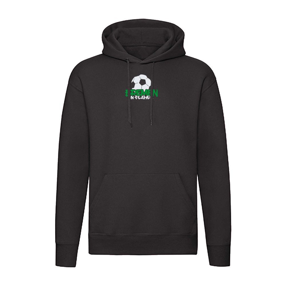 G-graphics Hoodie Bremen in flames – Feuer-Fussball – mit Front- & Backprint Unisex Pullover mit einem Motiv für den echten Fan