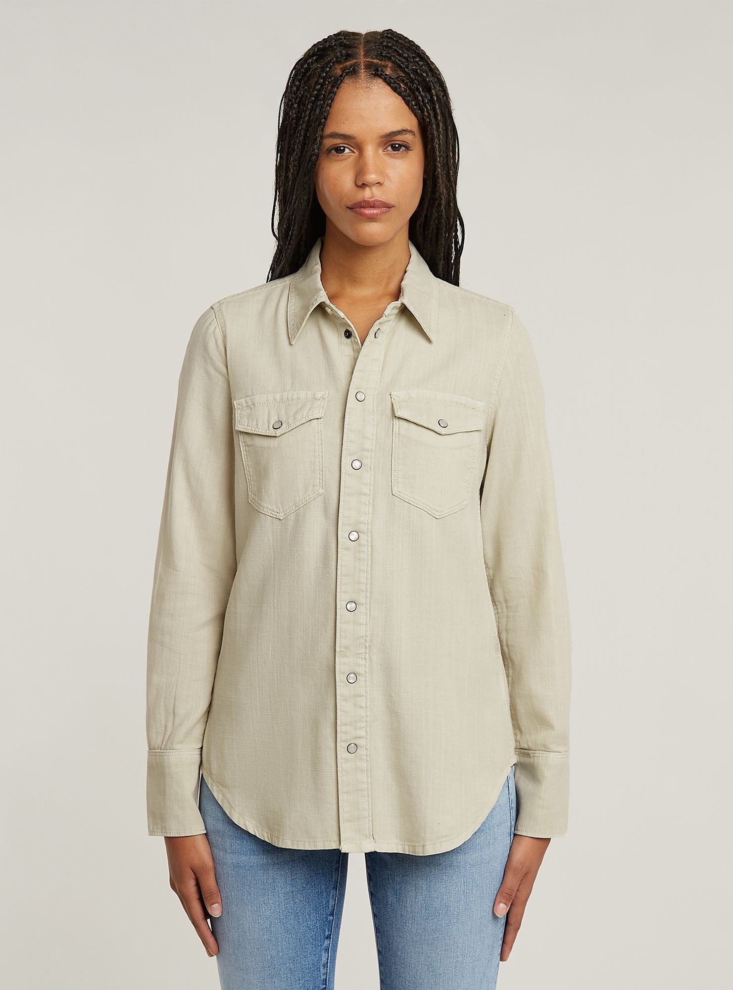 Langarmshirt Slim Western Hemd