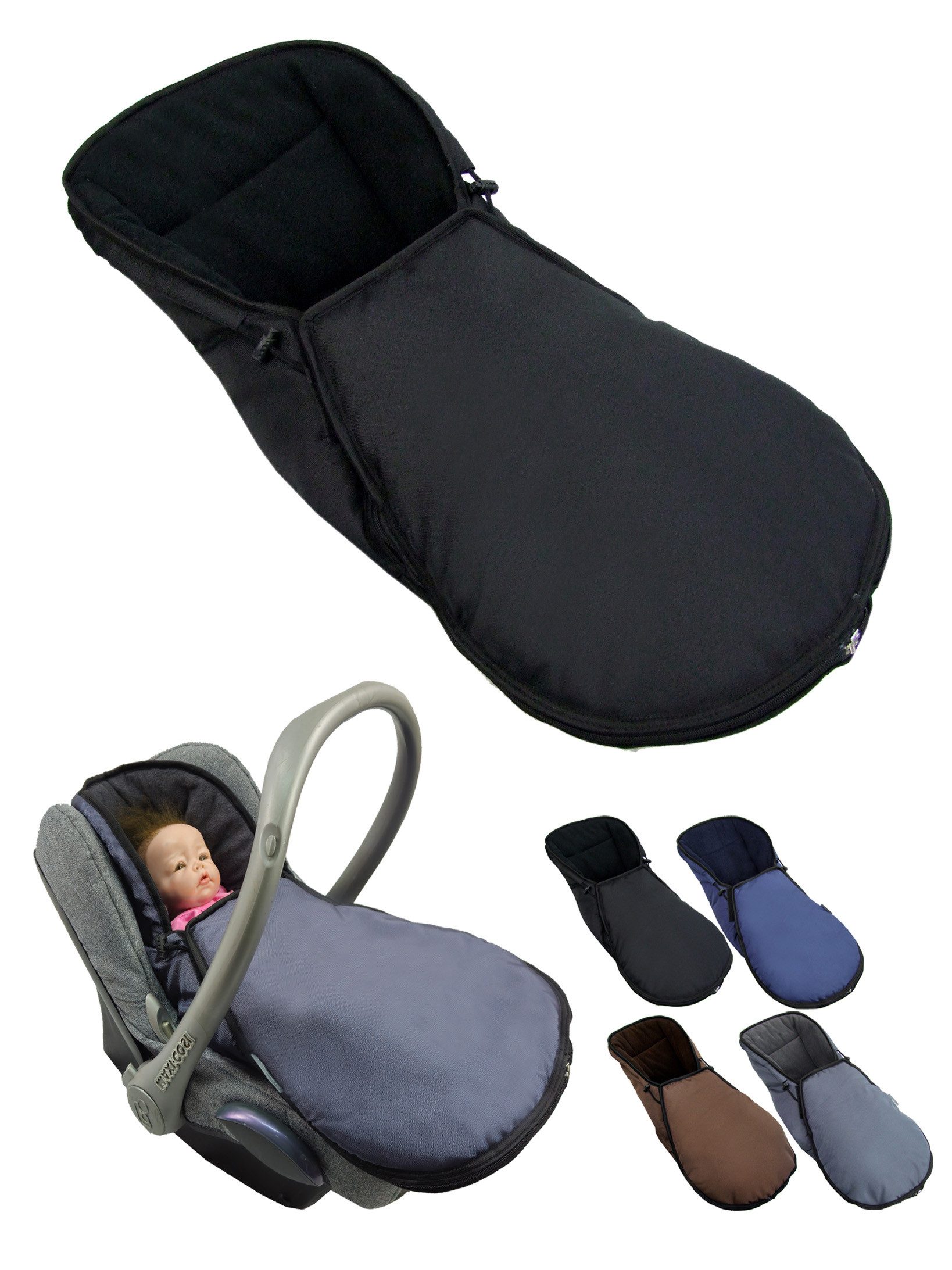 Fußsack Winterfußsack für Babyschale kompatibel mit Maxi-Cosi mit Thermofleece