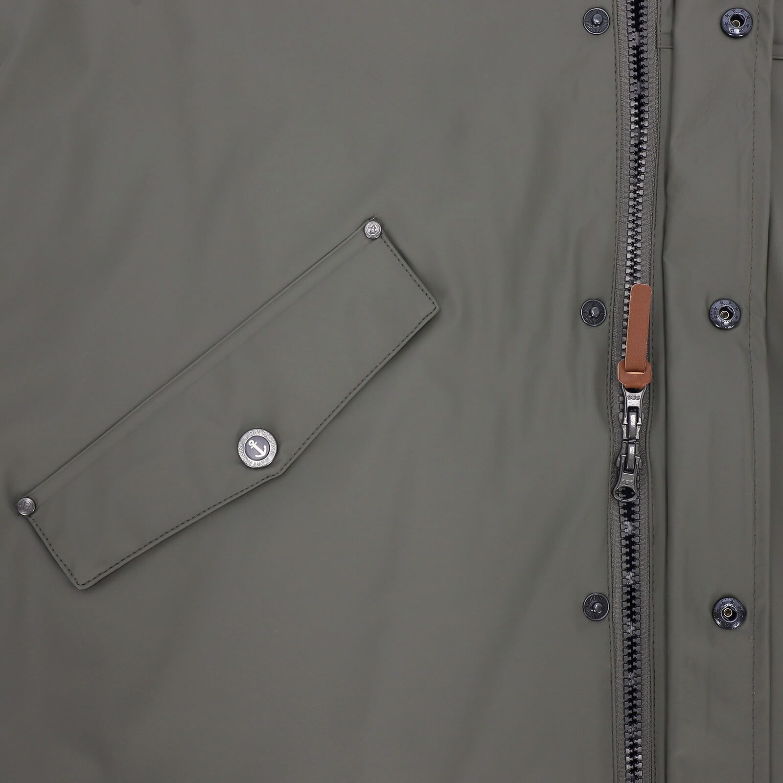 Dry Fashion Regenjacke Lübeck Herren PU-Parka - Outdoor-Jacke Mantel Wasserdicht & Winddicht Verschweißte Nähte, Verstellbare Kapuze, Abgedeckter Reißverschluss