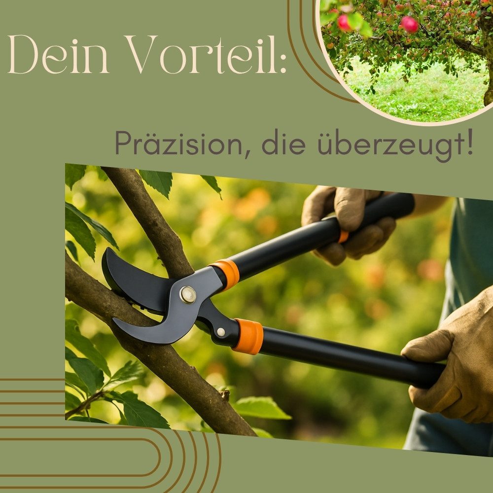 GarPet Gartenschere Gartenschere Astschere Teleskop Bypass Astschneider Baum Schere Lang