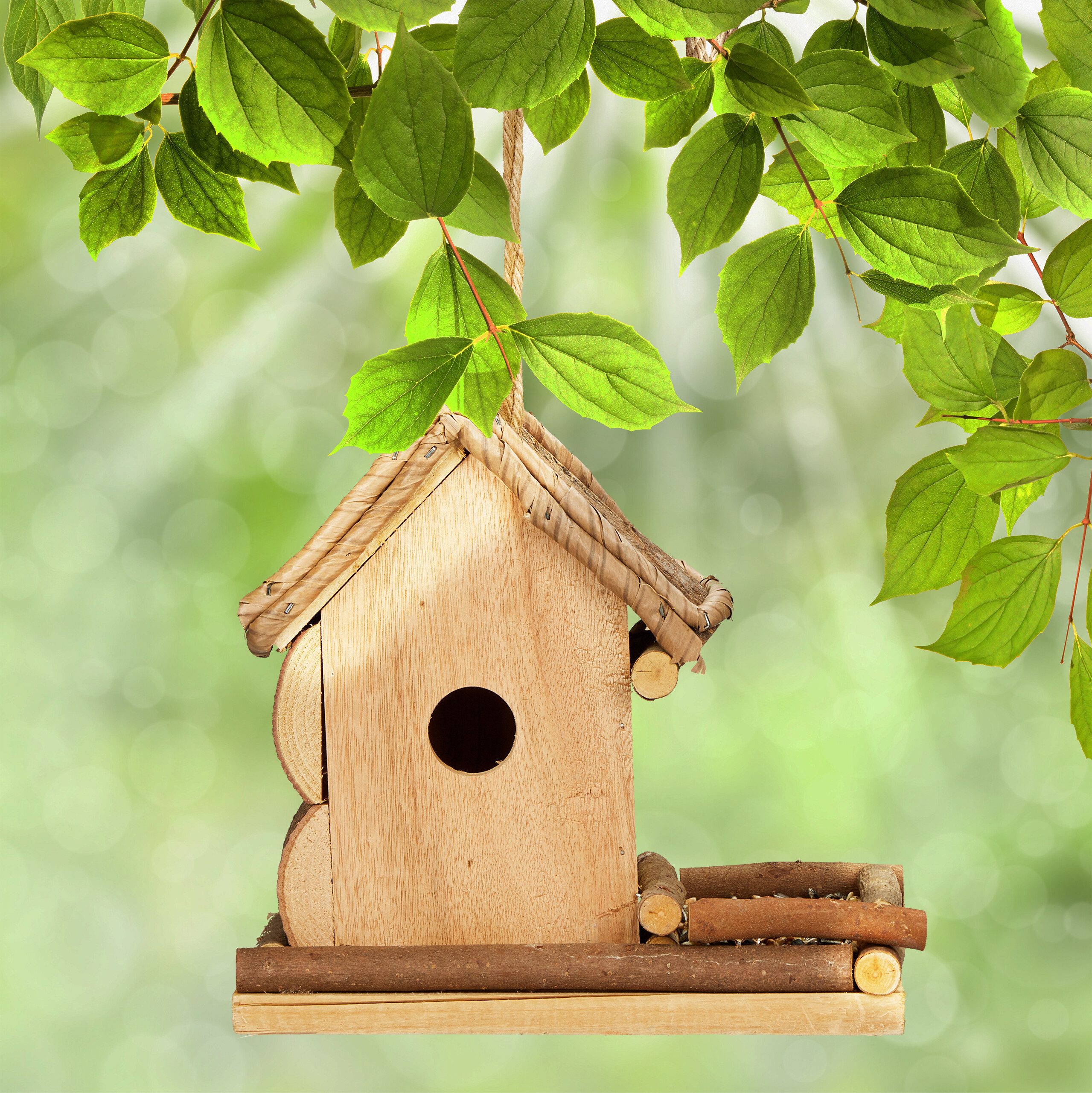 relaxdays Vogelhaus Deko Vogelhaus mit Futterstelle günstig online kaufen