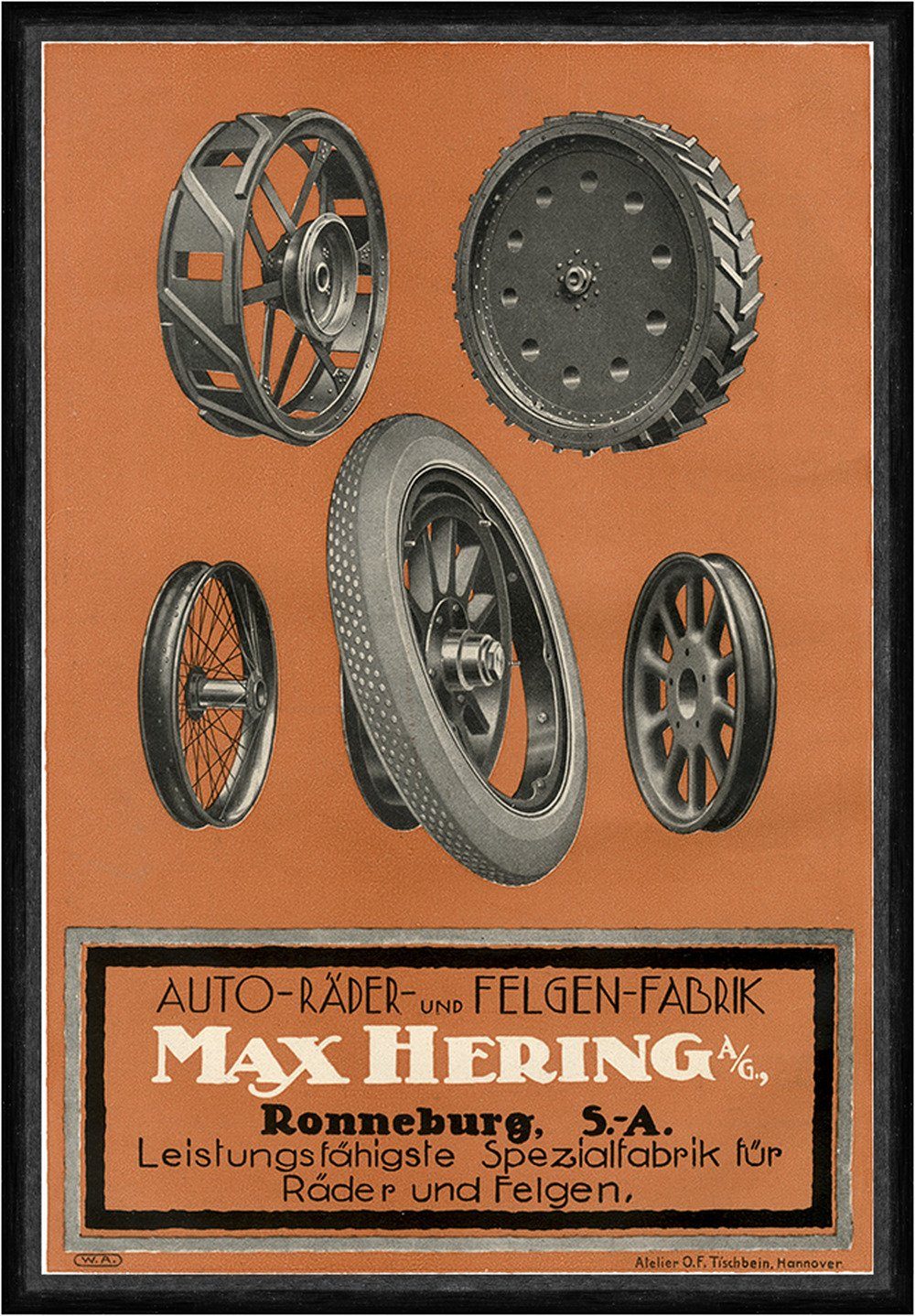 Kunstdruck Auto Räder Felgenfabrik Max Hering Ronneburg Reifen Rad Pkw  Faks_Moto, (1 St)