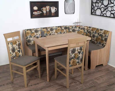 Stolebaenk Eckbankgruppe Stralsund PEIBFLorenz, (Eckbankset, Eckbank, Tisch, 2 Stühle), Tisch mit 2 Küchenauszügen