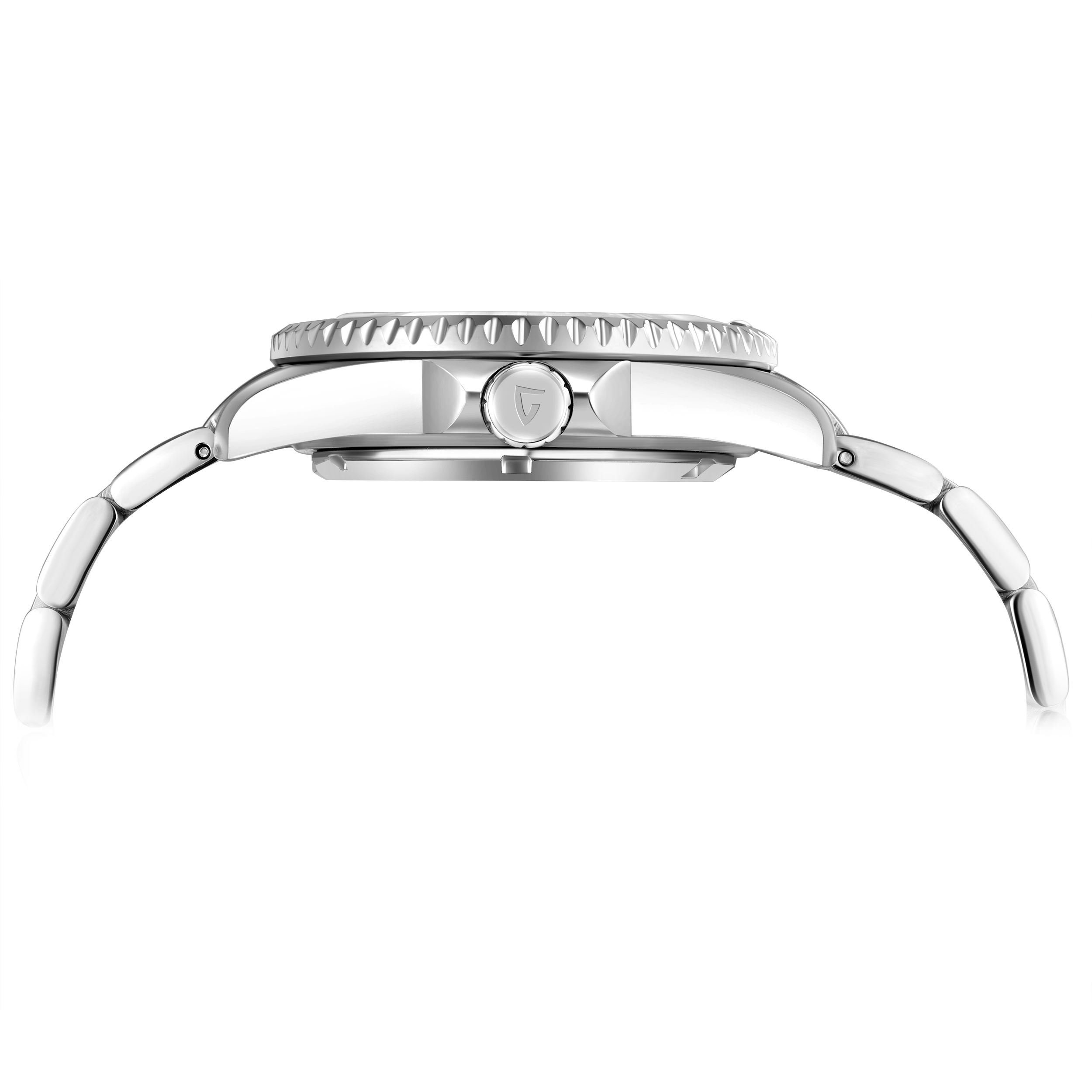 Gigandet Automatikuhr Herrenuhr, Armbanduhr, Taucheruhr, 43mm, SEA GROUND G2-007, Mineralglas, Aluminiumlünette, Schwarz, 30bar/300m wasserdicht
