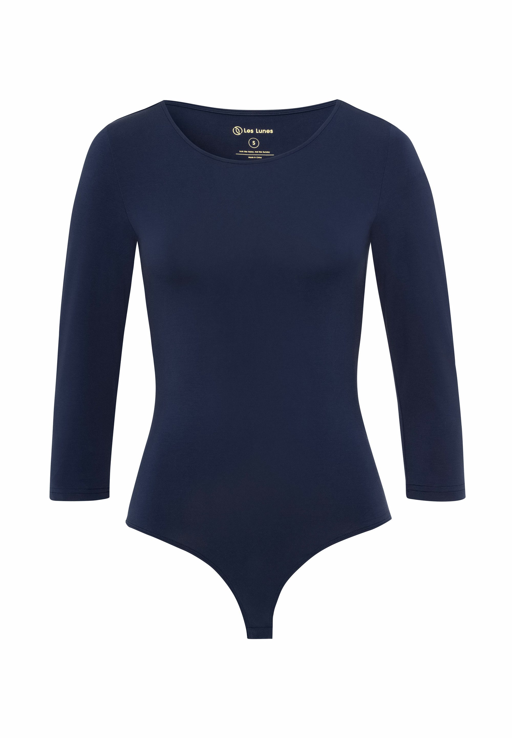 Les Lunes Langarmbody ALENA Body 3/4 Sleeve Bambus Viskose, 3/4 Ärmel, Tanga Passform, höchster Komfort