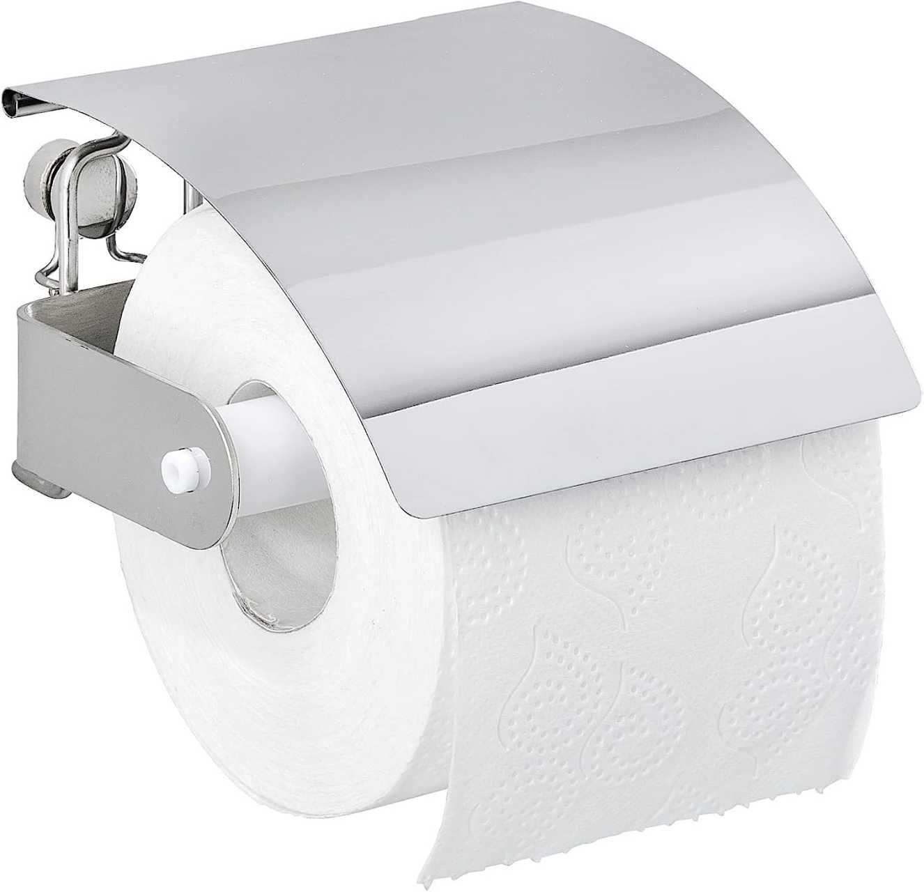 WENKO Toilettenpapierhalter Edelstahl Toiletten Papier Klo Rollen Halter  PREMIUM Bad WC