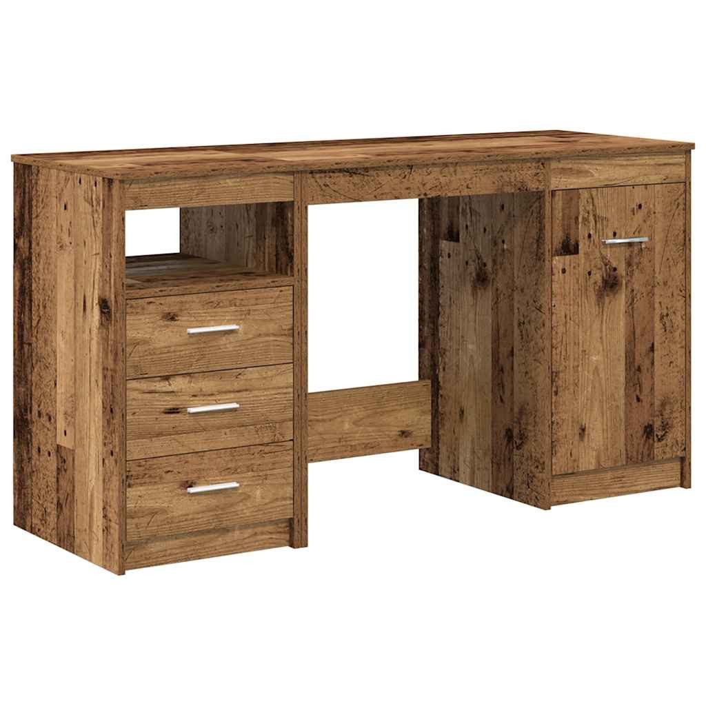vidaXL Schreibtisch Schreibtisch mit Unterschrank Altholz Holzwerkstoff