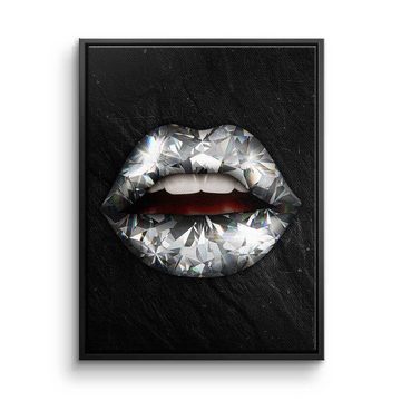 DOTCOMCANVAS® Leinwandbild, Premium Leinwandbild - Pop Art - Lippen X Diamant - modernes Wandbil