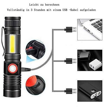 GelldG LED Taschenlampe LED Taschenlampe Extrem Hell mit 1500mAh Akku Wiederaufladbare (1-St)