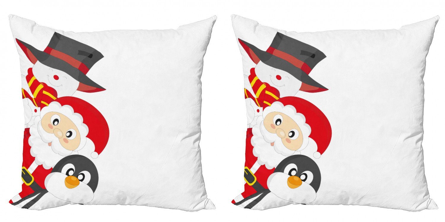 Stück), Doppelseitiger Kissenbezüge Penguin Digitaldruck, Happy Weihnachten Abakuhaus Modern Accent Santa (2