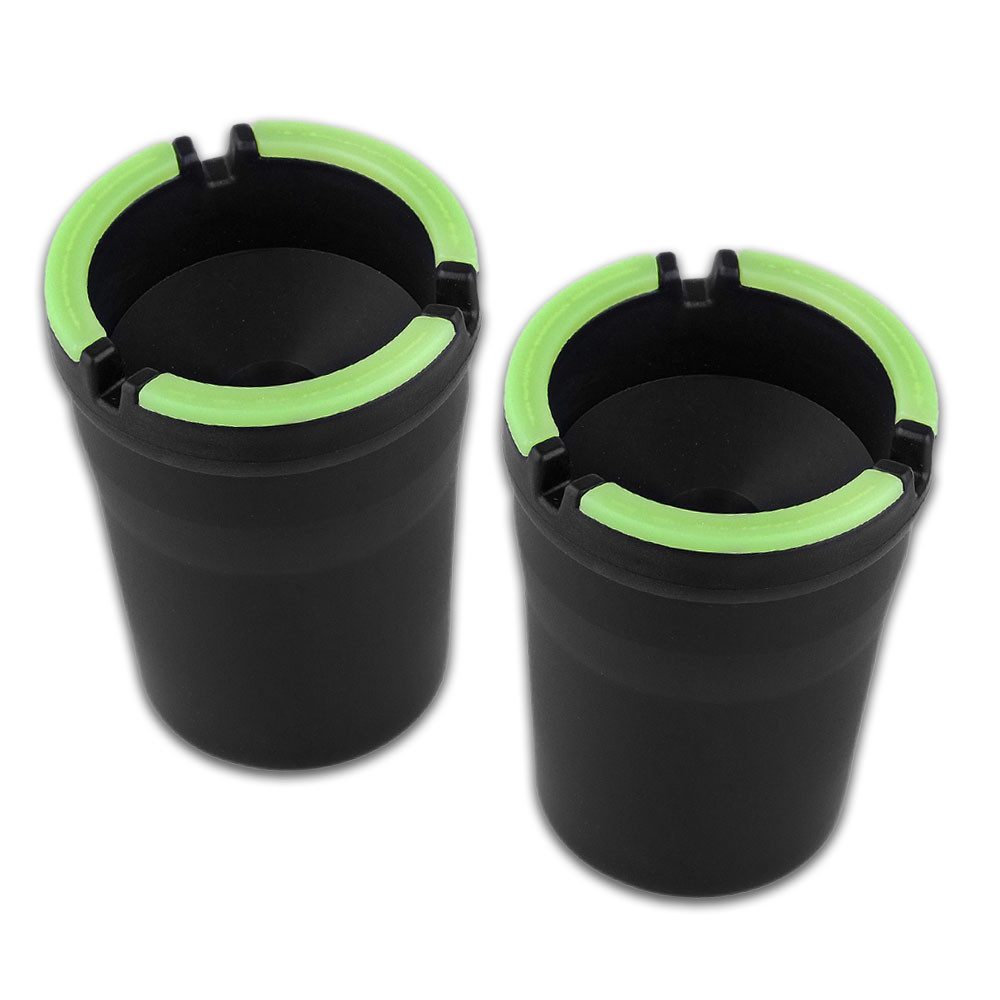 Coumo Aschenbecher 2x Autoaschenbecher Outdoor KFZ Auto Ascher Getränkehalter leuchtend