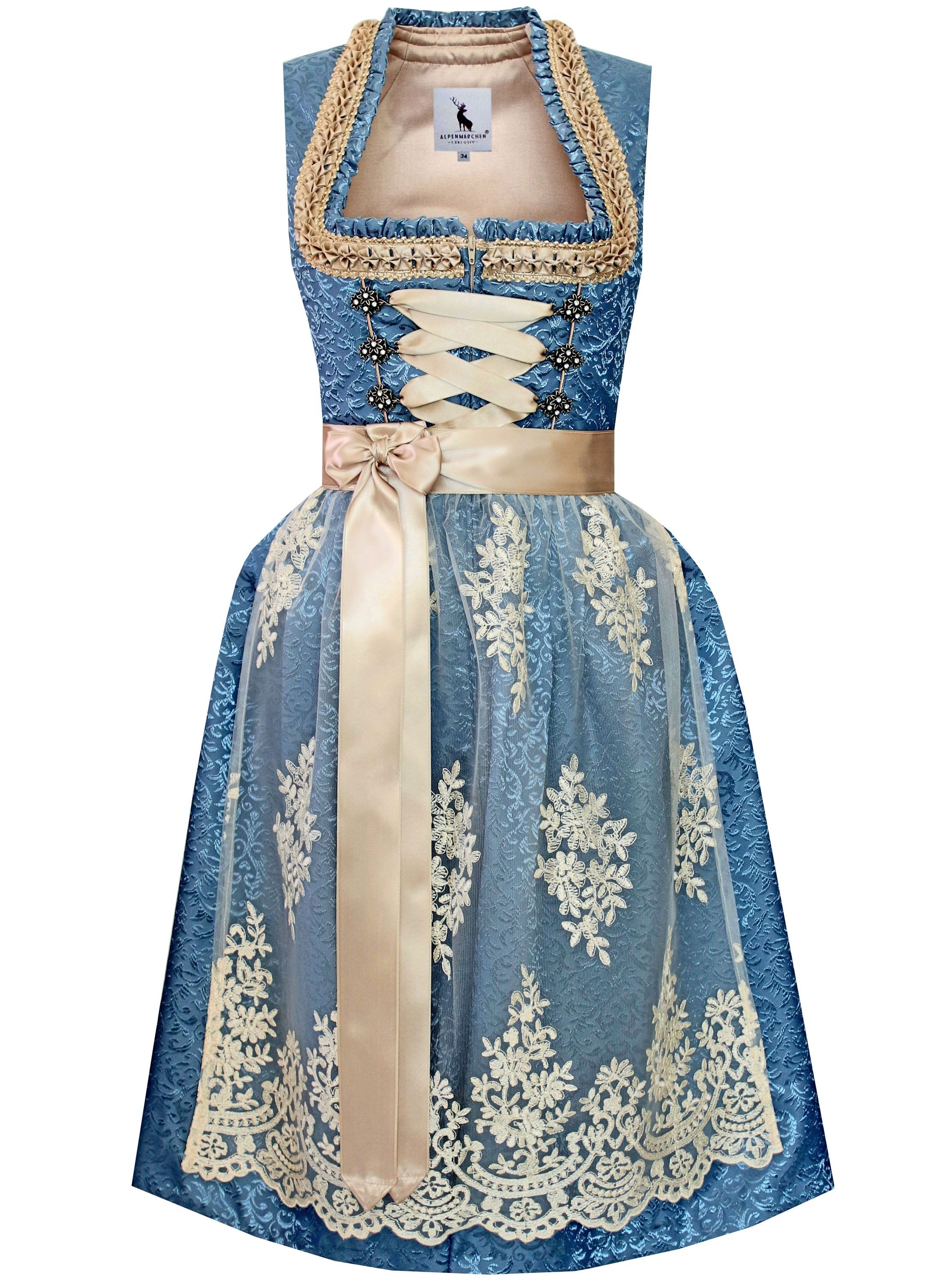 Alpenmärchen Dirndl Dirndl Greta in blau - ALM992 günstig online kaufen