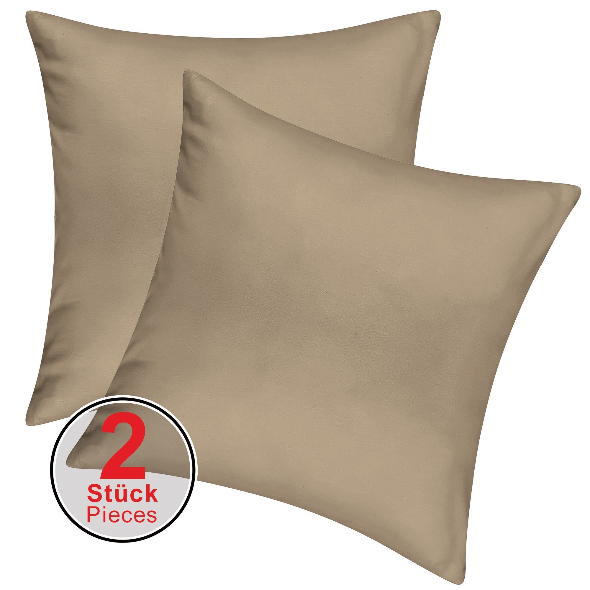 Pataya Kissenbezug 100% Baumwolle, weiche Kopfkissenbezug, Kissenhülle, Kissenbezüge, (2 Stück), Weich und Atmungsaktiv, Jersey, 140 g/m²