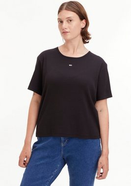 Tommy Jeans Curve Rundhalsshirt TJW CRV BBY ESSENTIAL RIB SS (1-tlg) PLUS SIZE CURVE,mit Tommy Jeans-Logostickerei