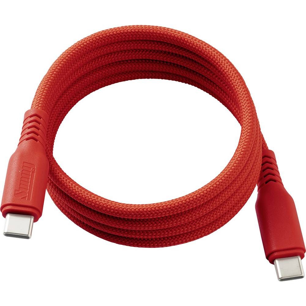cemon USB-C® Kabel USB 2.0 USB-C® 1 m Orange Geschirmt USB-Kabel, Geschirmt