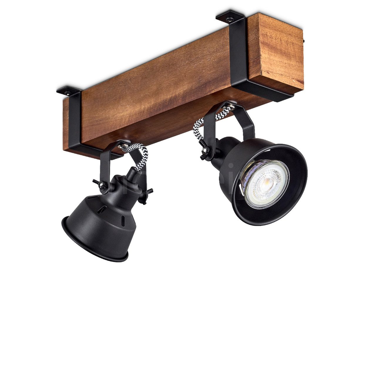 hofstein Deckenleuchte moderne Deckenlampe aus Metall/Holz günstig online kaufen