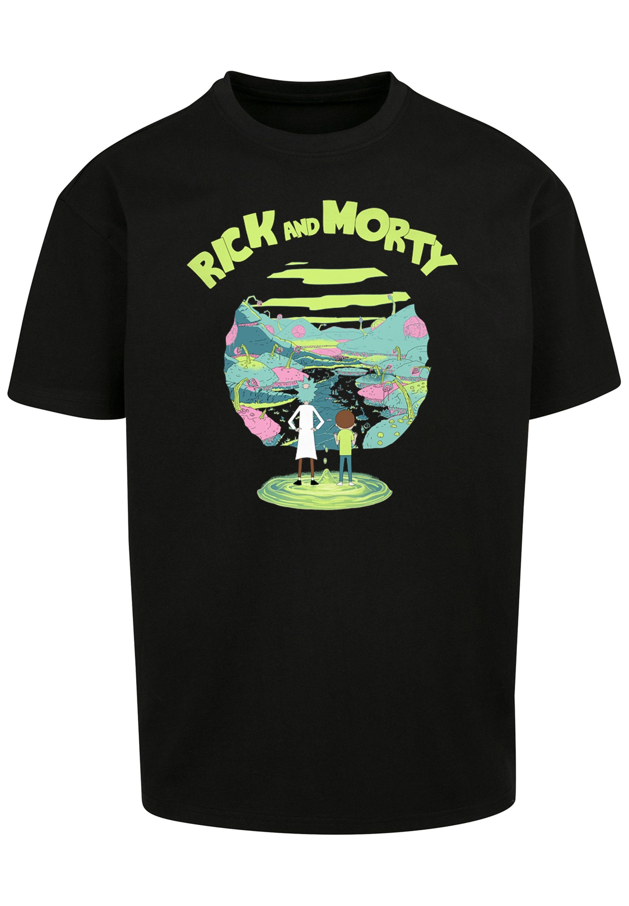and F4NT4STIC Morty Print Rick T-Shirt schwarz