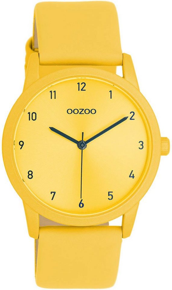OOZOO Quarzuhr C11167, Metallgehäuse, gelb IP-beschichtet, Ø ca. 38 mm