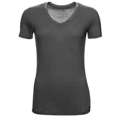 Kaipara - Merino Sportswear Funktionsshirt Merino Shirt Damen Kurzarm Slimfit V-Neck 150 (1-tlg) aus reiner Merinowolle Made in Germany