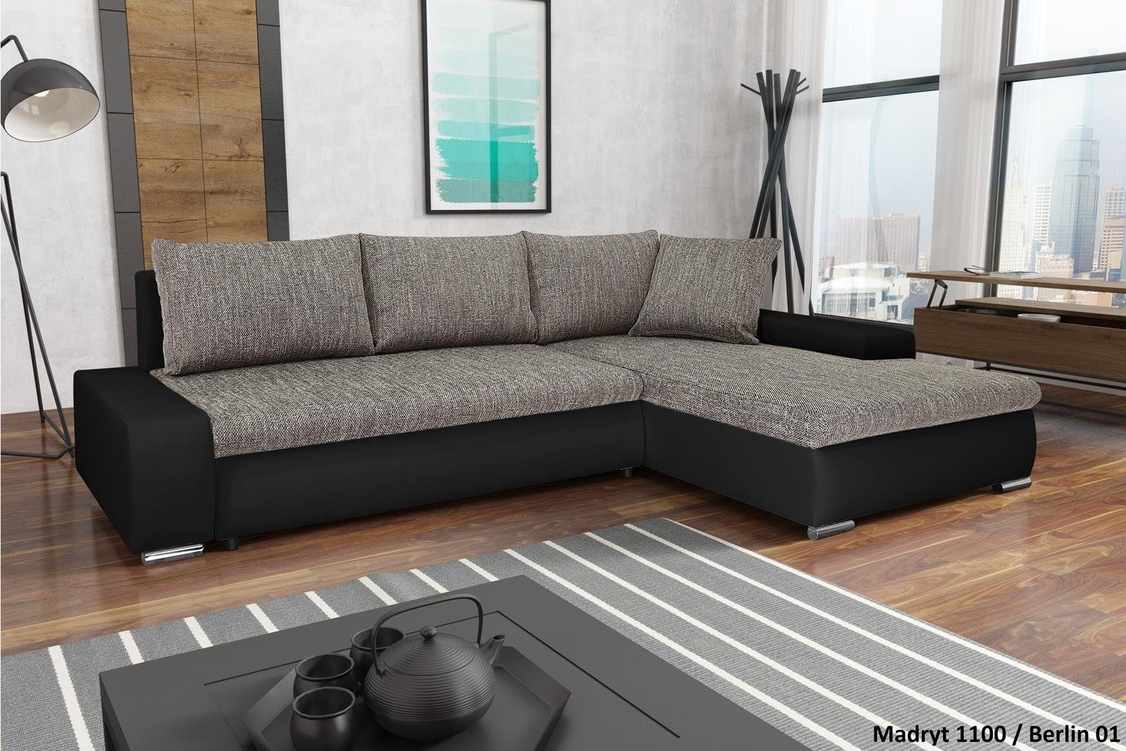 Beautysofa Polsterecke mit Schlaffunktion Teo L, günstig online kaufen