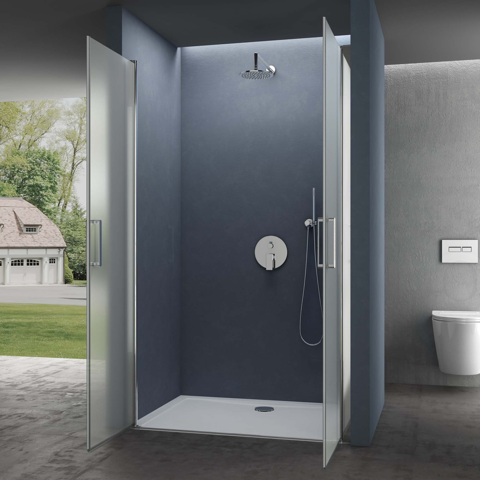 doporro Shower Pivot Door, Shower Door, Niche Door, Shower Enclosure, Shower Cabin Teramo24, 140x195 cm
