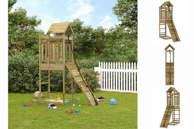 vidaXL Spielhaus Spielturm mit Kletterwand Imprägniertes Kiefernholz Kinder Garten Klet