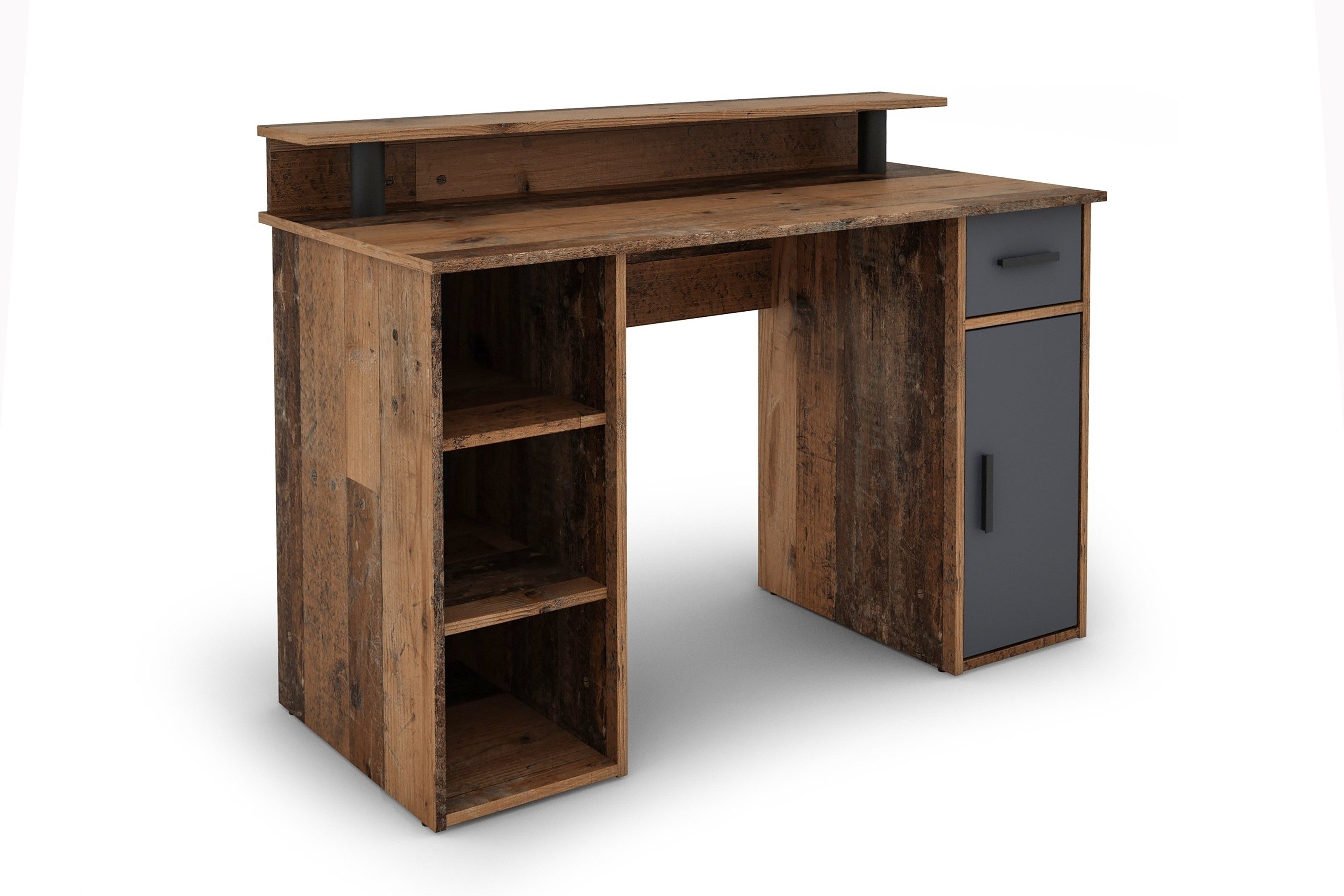 DC Living Schreibtisch in Old-Wood-Optik/Anthrazit 120 x 88 x 55 cm (BxHxT) günstig online kaufen