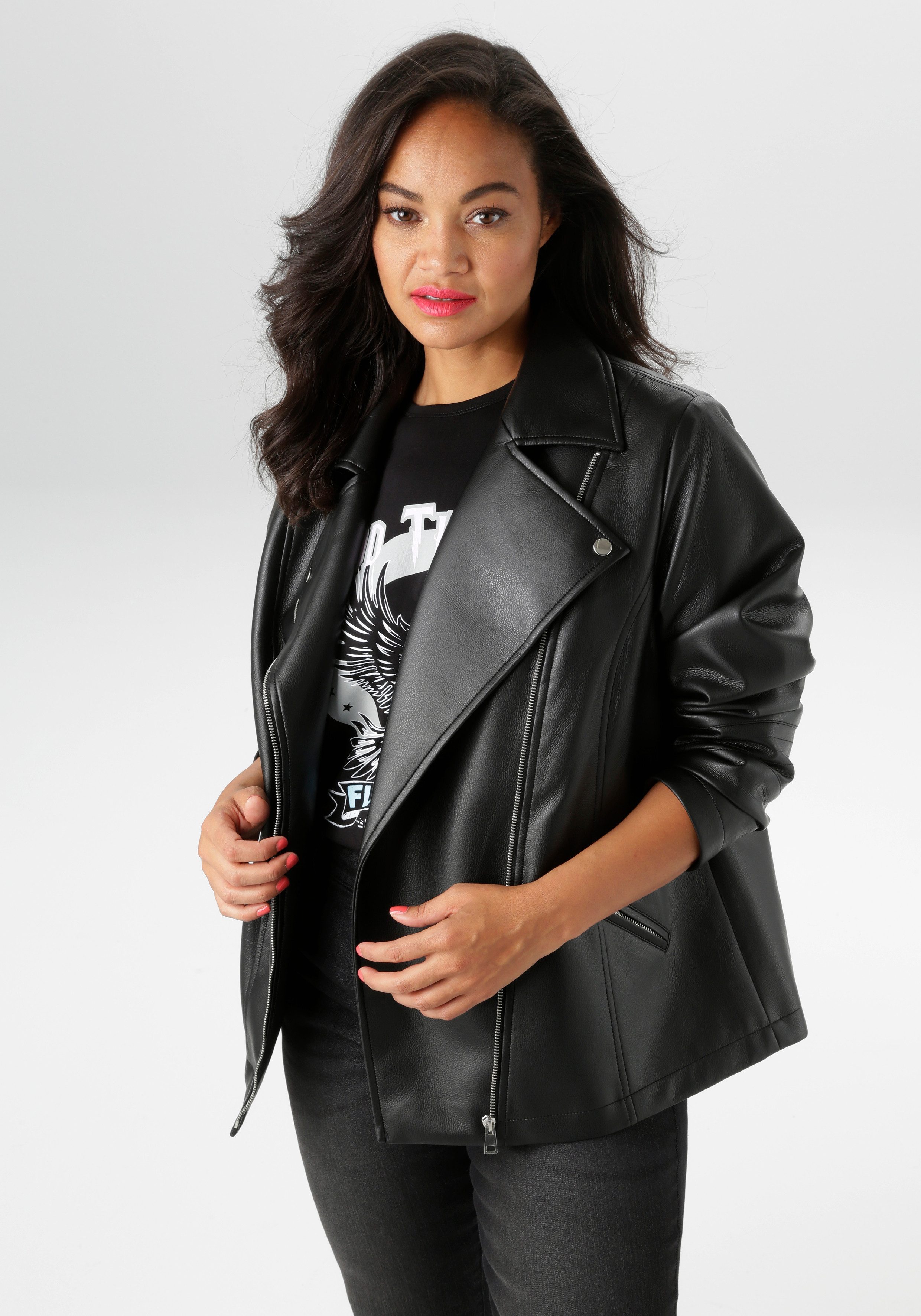 Aniston PLUS Bikerjacke im Biker-Look - günstig online kaufen
