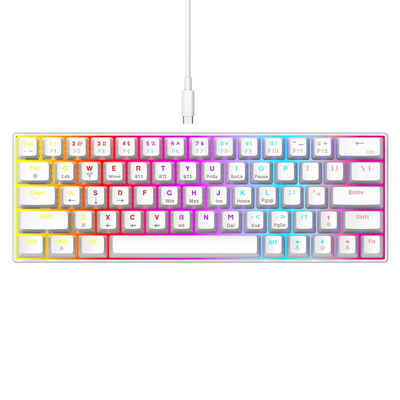 Tadow Mechanische Tastatur,Kabellose/Kabelgebundene Tastatur,Bluetooth Gaming-Tastatur (20 RGB-Lichteffekte)