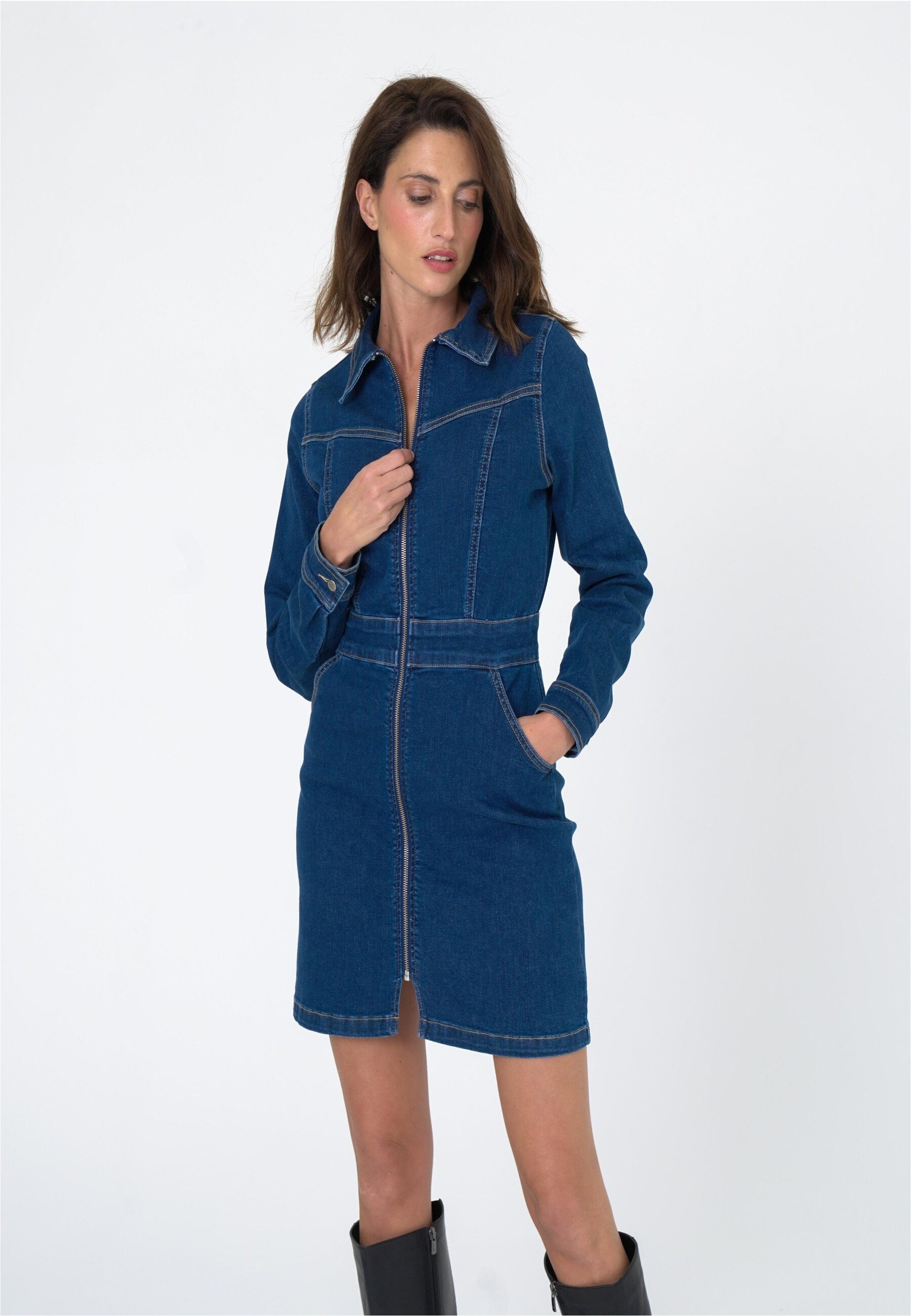 freshlions Jerseykleid Carla in angesagter Jeans-Optik günstig online kaufen