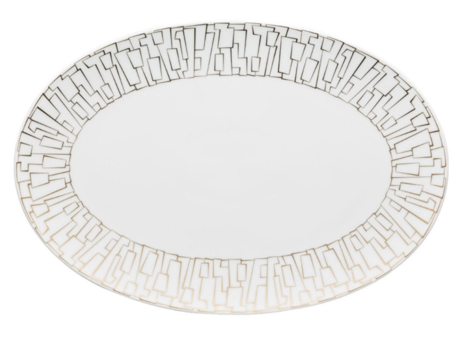 Rosenthal Servierplatte TAC Gropius Skin Gold Platte 34 cm, Porzellan, (Platten), Platten
