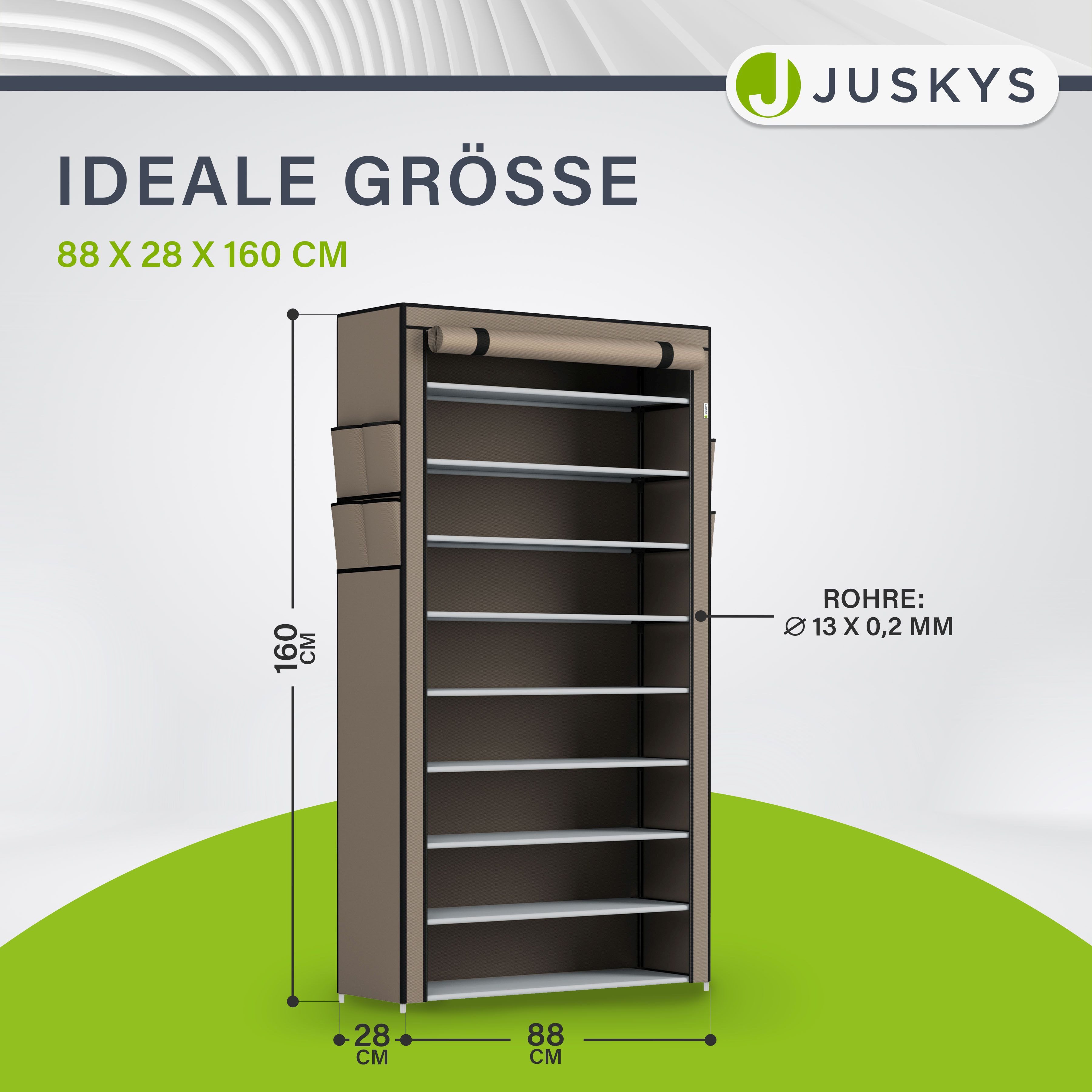 Juskys Schuhregal L, mit 2 Seitentaschen, günstig online kaufen