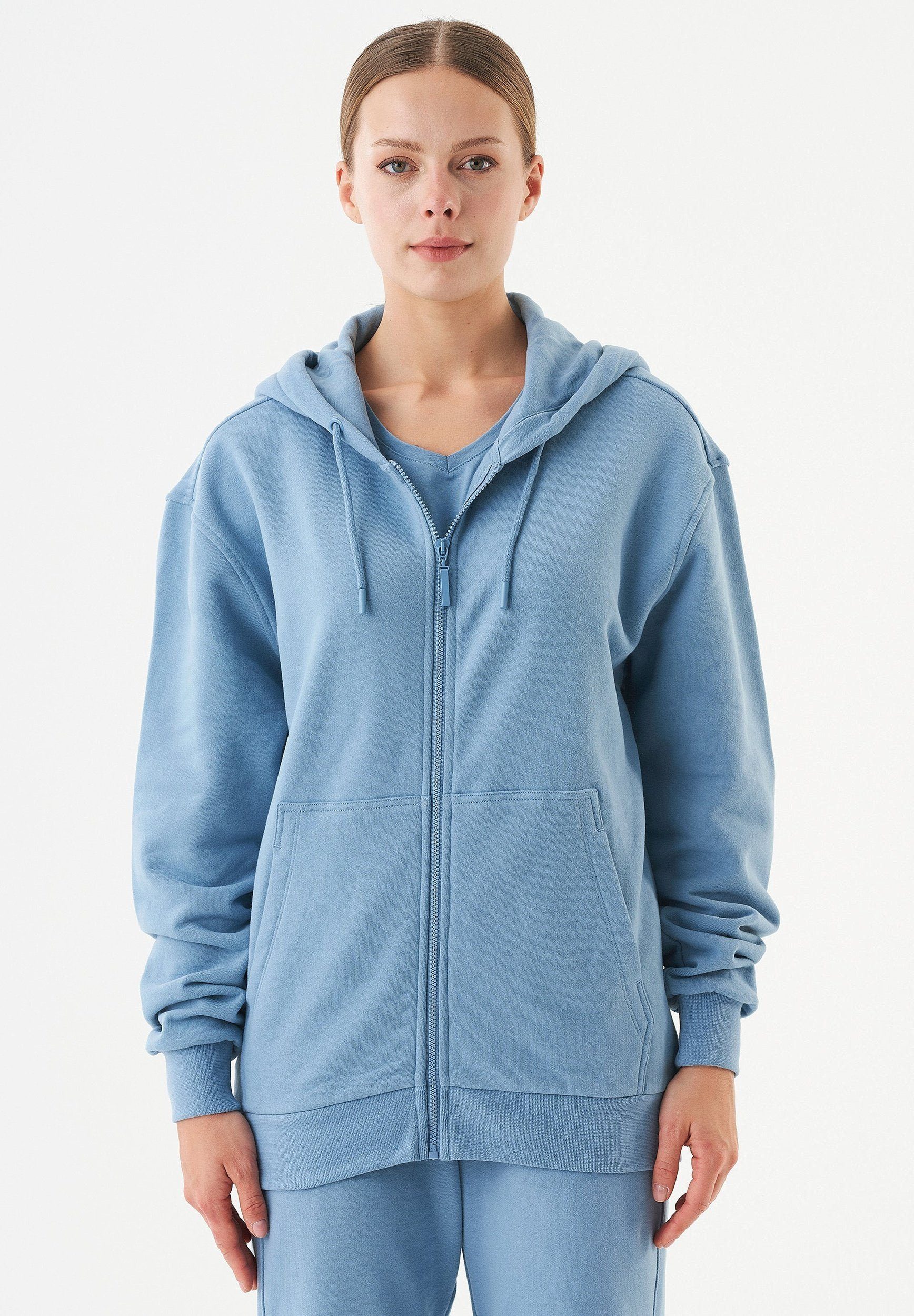 ORGANICATION Sweatjacke Junda-Unisex Full Zip Hoodie in Steel Blue