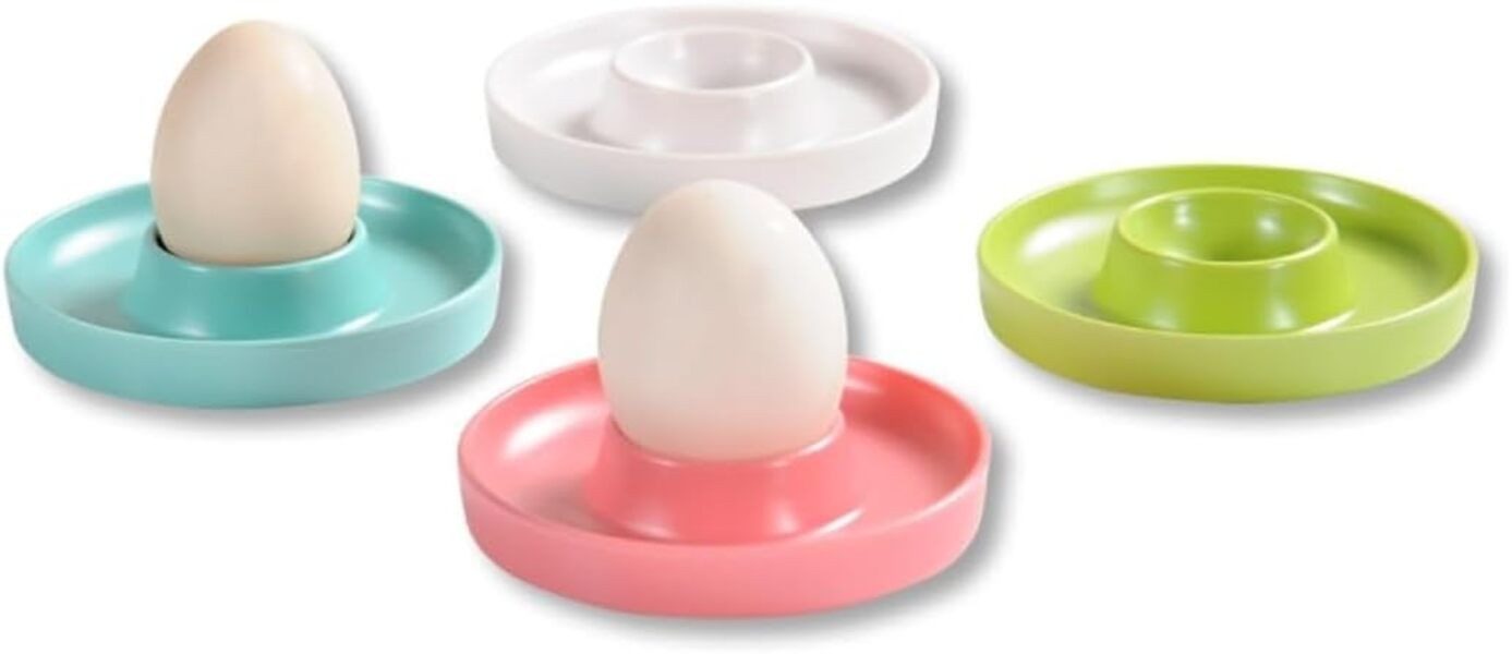 KESPER® Eierbecher Eierbecher Beige/Blau/Grün/Pink, (1-tlg)